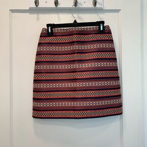 LOFT tan and Navy Skirt Knee-Length